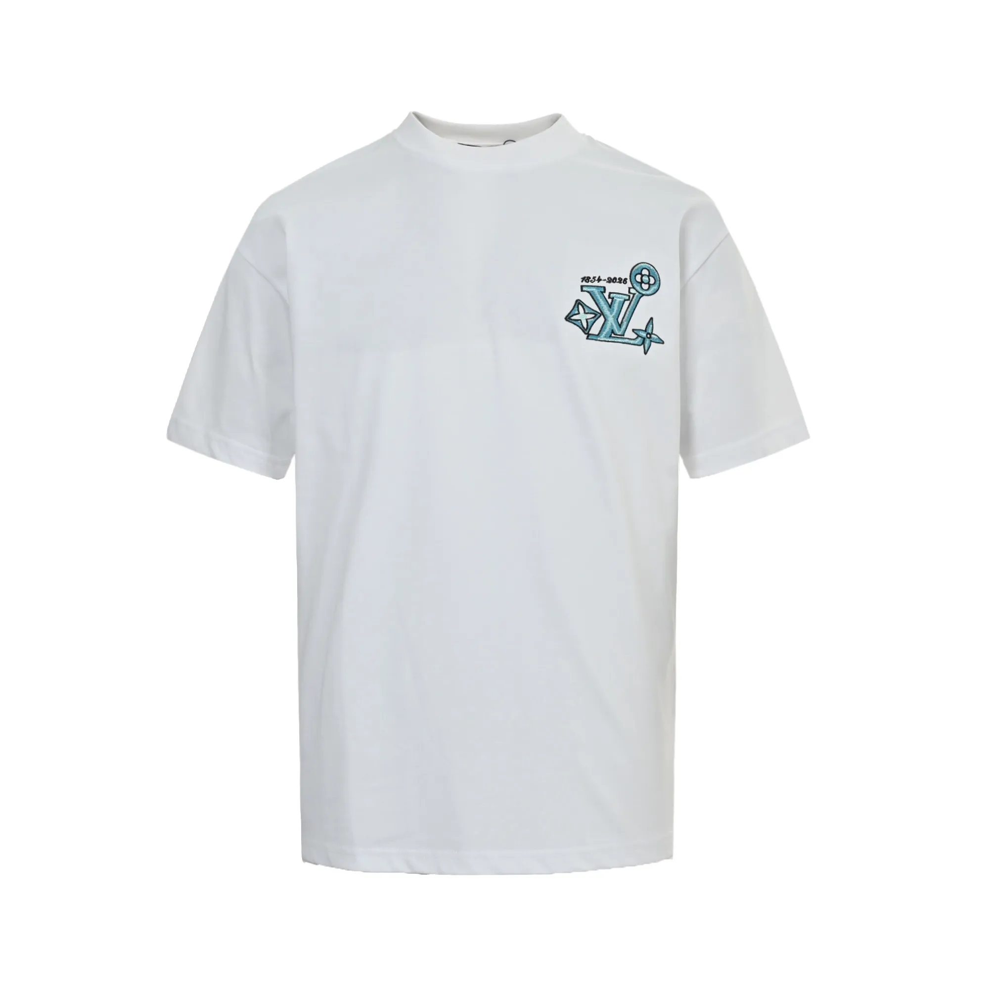 Louis Vuitton/Louis Vuitton 26ss short sleeves with front and rear letter logo embroidery